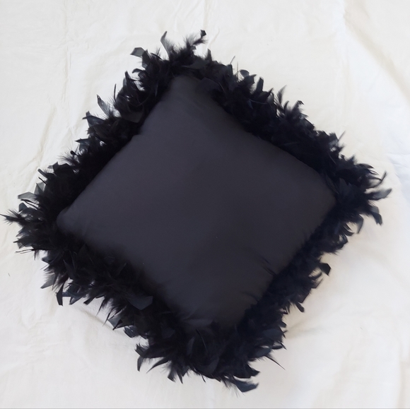 ‼️Alluring Black Silk and Feather pillow - Picture 2 of 4